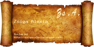 Zsiga Alexia névjegykártya